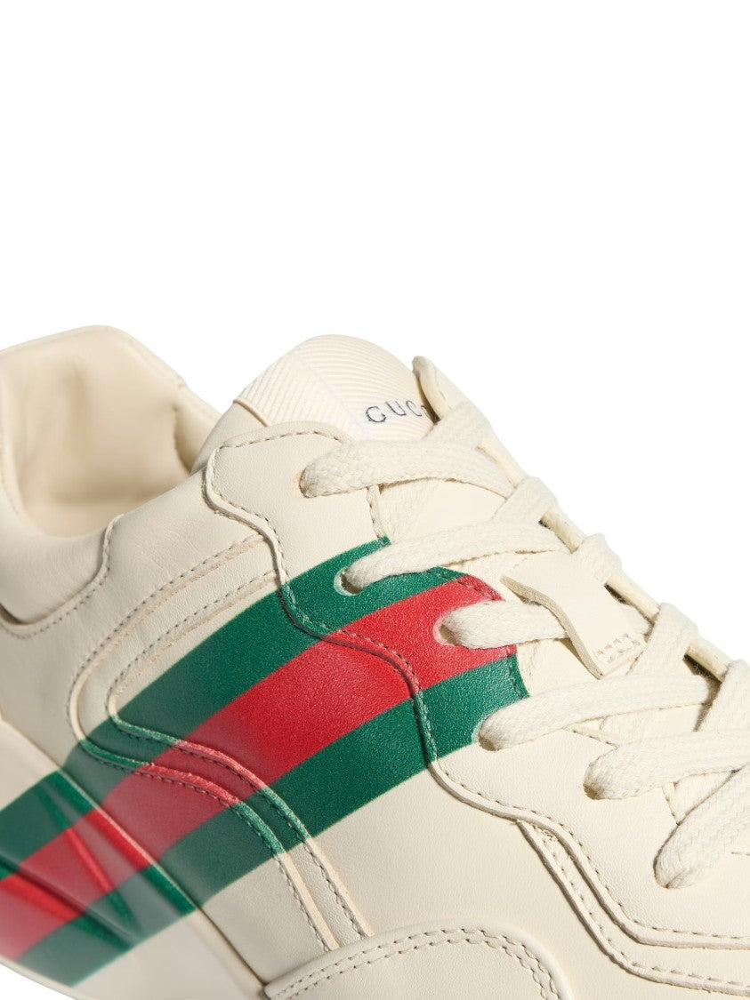 Gucci Ivory Rhyton Leather Sneakers