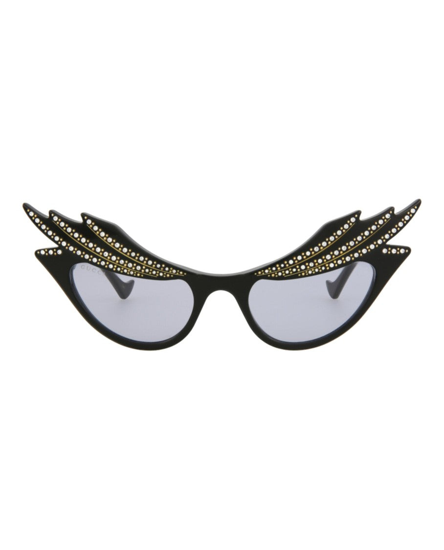Gucci Cat Eye-Frame Acetate Sunglasses With Embellished Browline