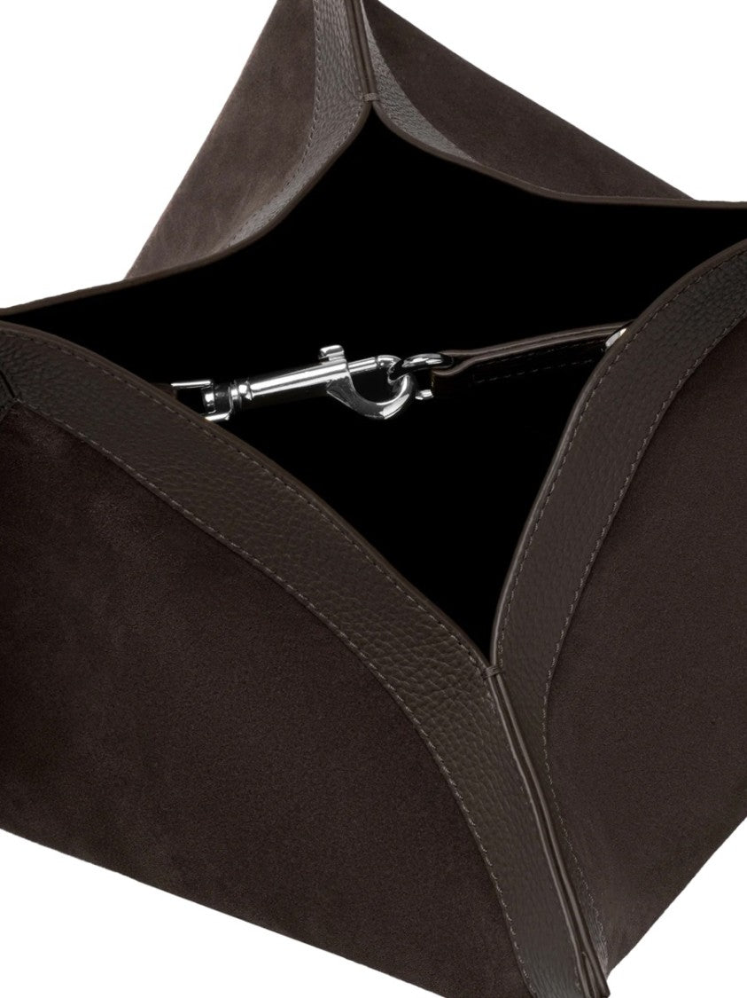 Yuzefi Wonton Geometric Origami-Inspired Leather Shoulder Bag