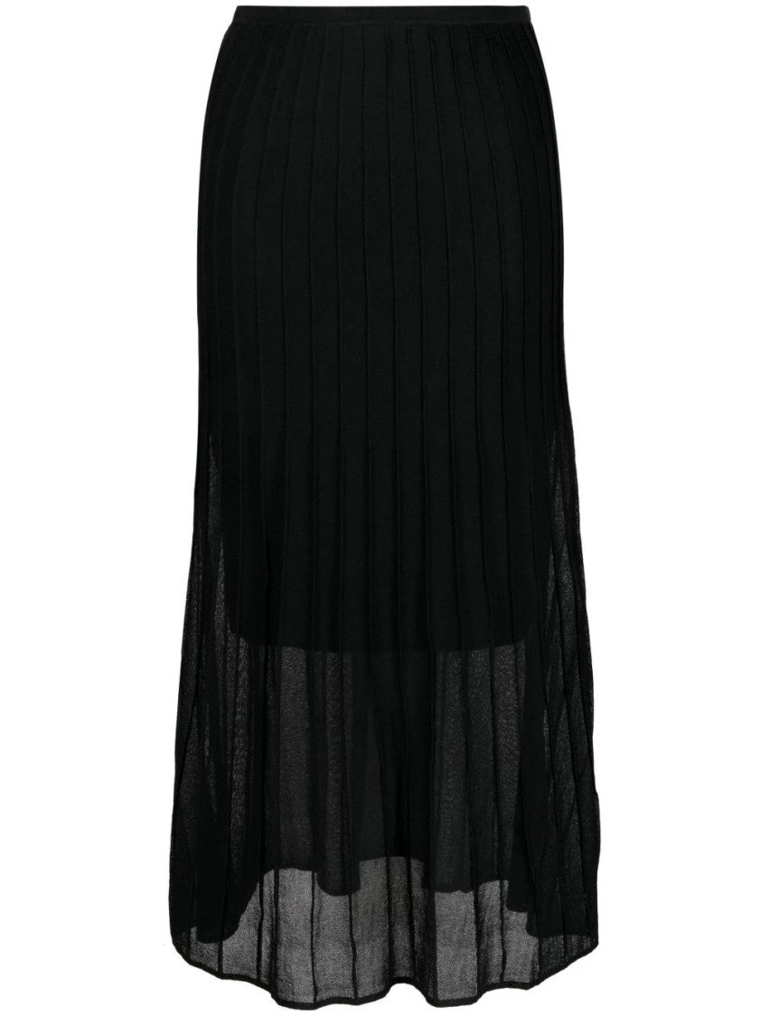 Calvin Klein Sheer Ottoman Ribbed Midi Skirt With Semi-Transparent Finish