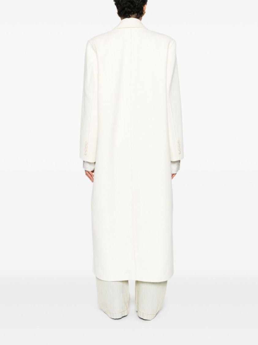 The Frankie Shop Long Double-Breasted Wide Lapel Coat