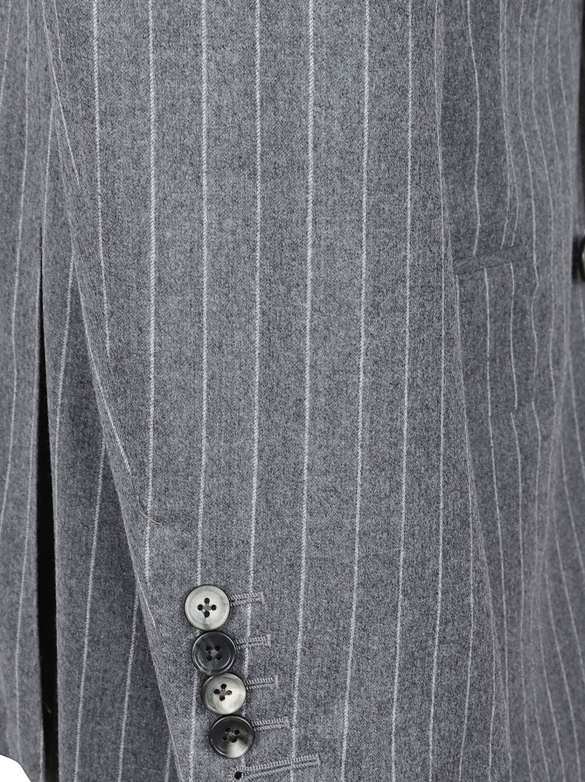 Tom Ford Tailored Grey Pinstripe Blazer With Notched Lapel