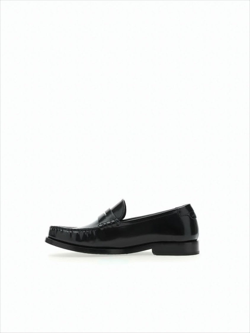 Saint Laurent Classic Black Calf Leather Loafers With Penny Strap