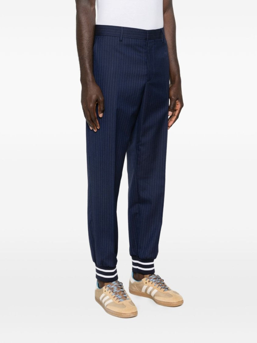 Moschino Red Silk And Nylon Tailored Trousers