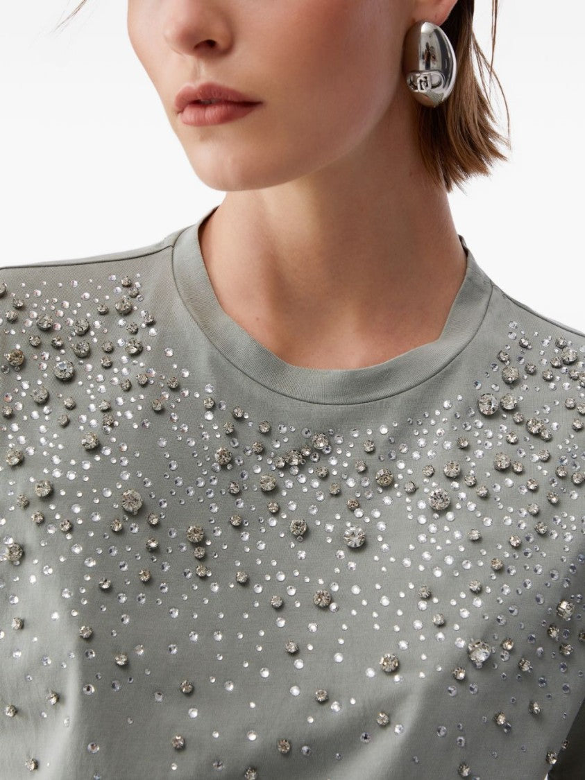 Liu Jo Light Grey Embellished Back Patch T-Shirt