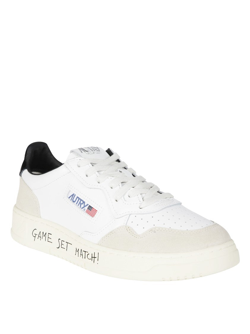 Autry White Medalist Low Leather Suede Sneakers
