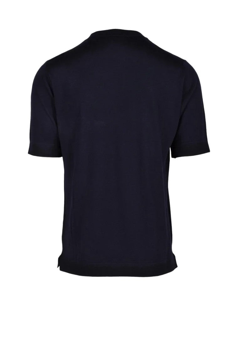 Alpha Studio Navy Blue Merino Wool Top