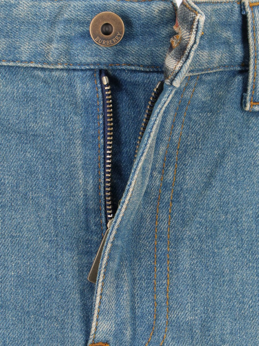 Burberry Bootcut Jeans In Blue Cotton Denim