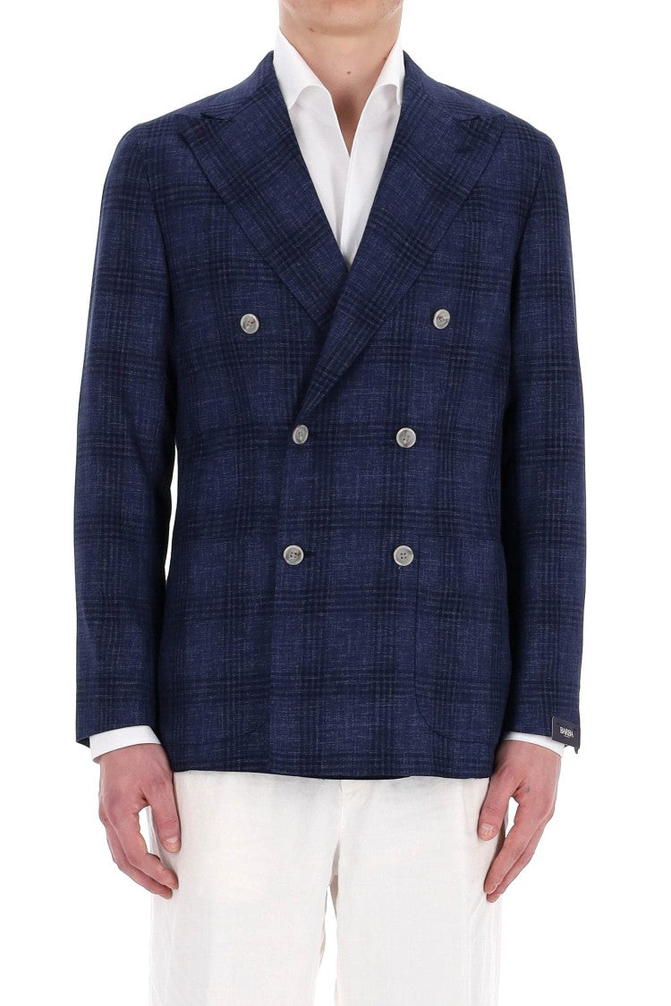 Barba Prince Of Wales Double-Breasted Virgin Wool Tailored Jacket