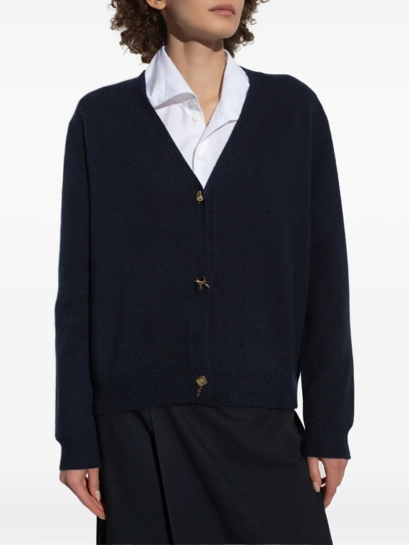 Fabiana Filippi Navy Blue Knit Cardigan
