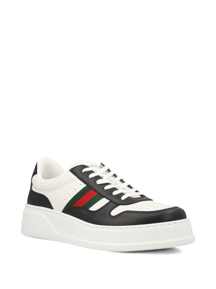 Gucci Signature Lace-Up Flat Shoes With Green