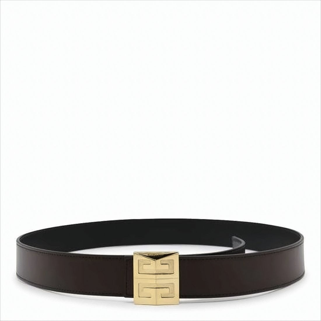Givenchy Calf Leather Belt With Polished Gold-Tone Buckle And Geometric Embossing