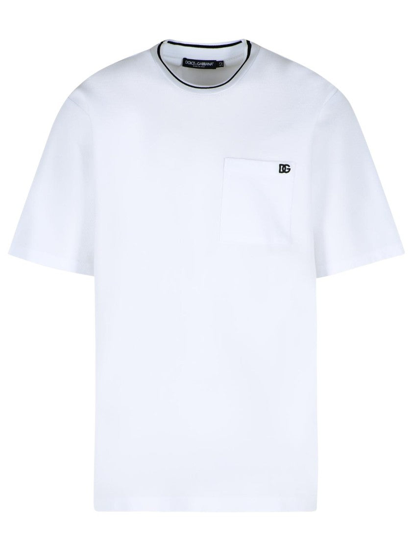 Dolce & Gabbana White Cotton Piquet T-Shirt