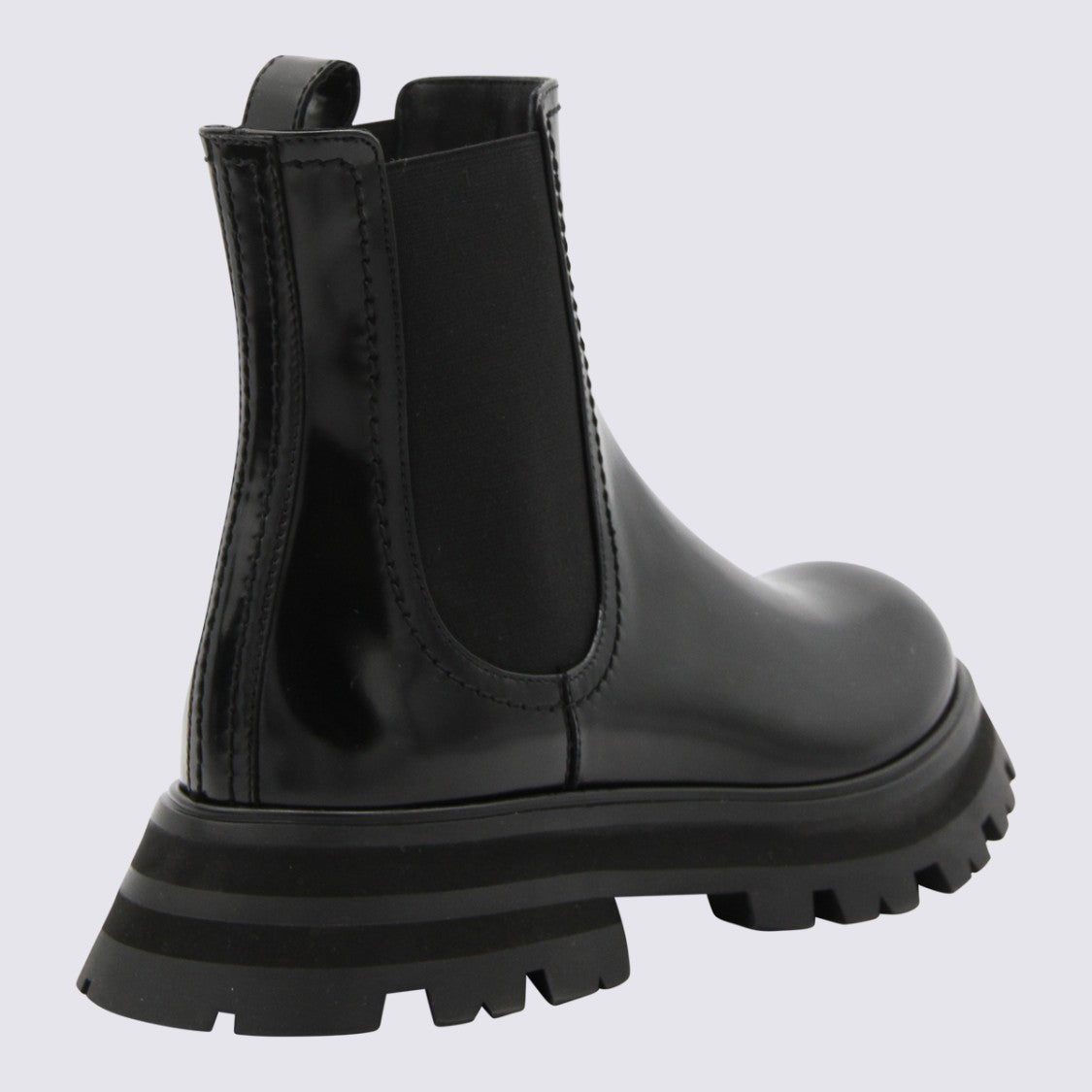 Alexander Mcqueen Chunky Leather Chelsea Boots With Ridged Sole