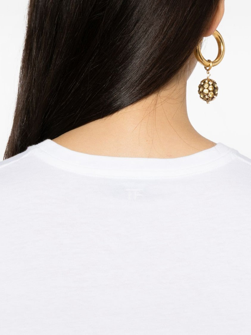 Tom Ford Ribbed Crewneck White T-Shirt