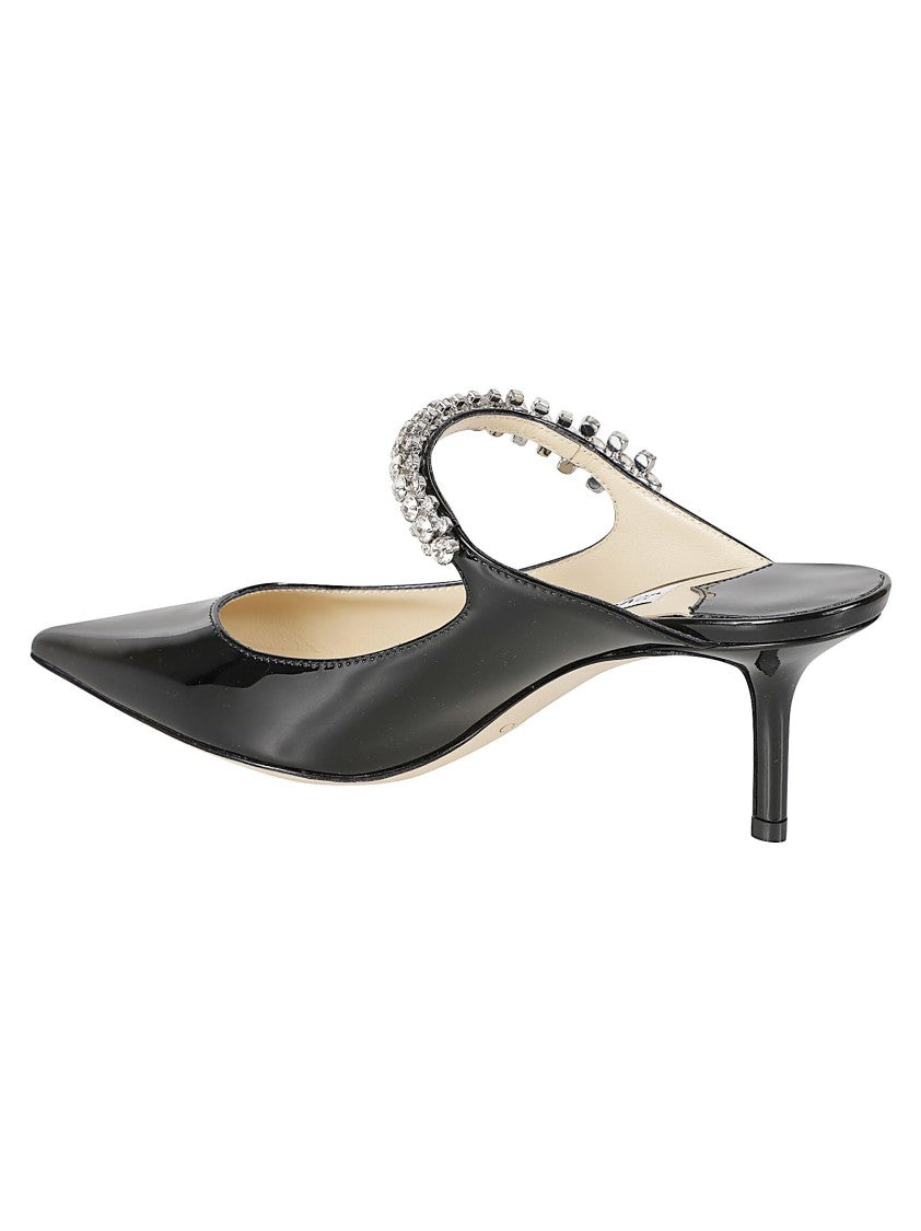 Jimmy Choo Crystal Embellished Patent Leather Mules