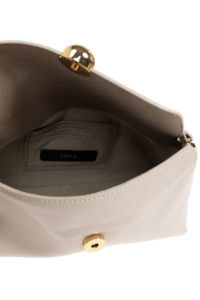 Furla Rectangular Leather Shoulder Bag With Gold Chain Detail