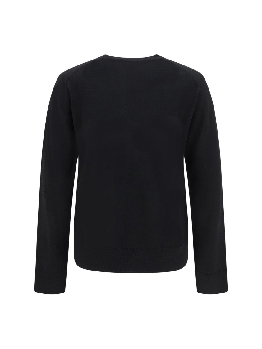 Maison Kitsuné Wool Knit Sweater With Round Neckline And Logo Detail