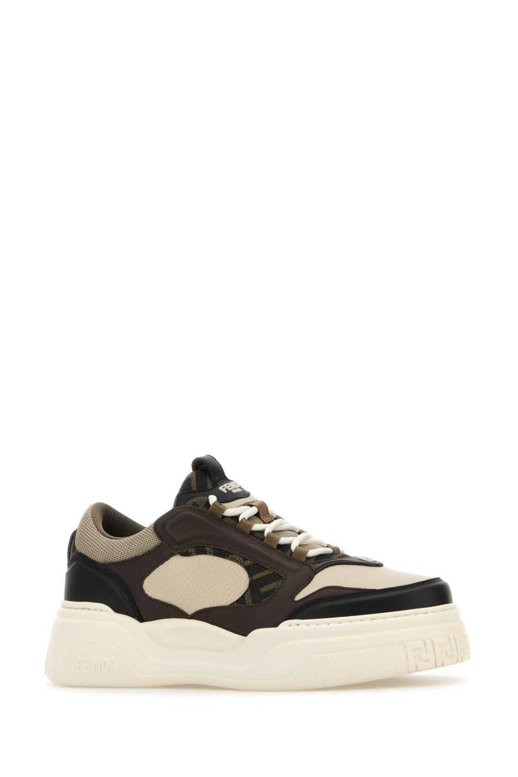 Fendi Multicolor Leather And Canvas Fendi Force Sneakers