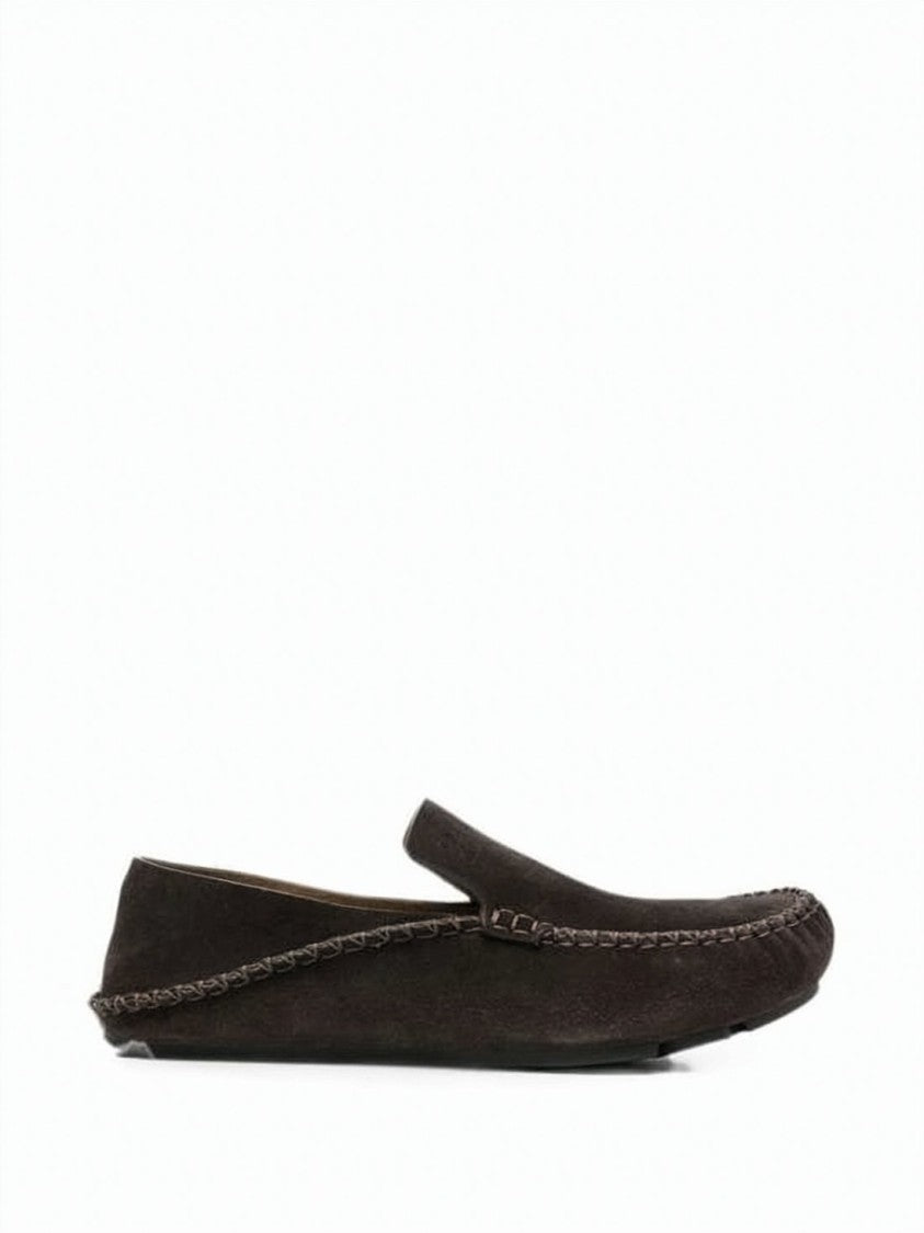 Loewe Suede Slip-On Loafers With Whipstitch Detailing