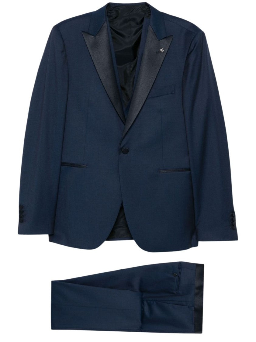 Tagliatore Blue Tailored Suit With Classic Notch Lapel