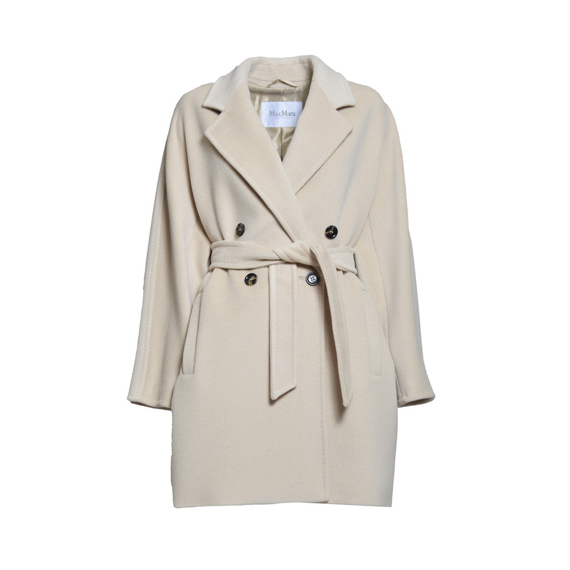 Max Mara Short Double-Breasted Wool-Cashmere Blend Coat