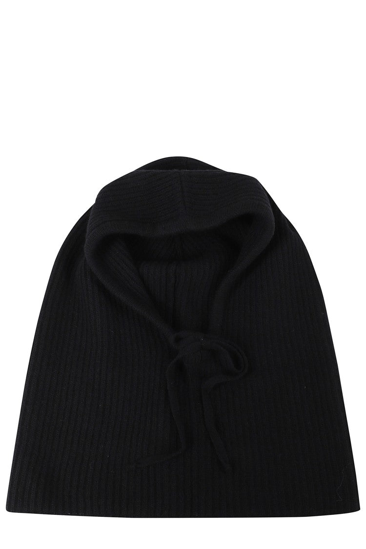 Federica Tosi Black Adjustable Drawstring Wool-Blend Balaclava