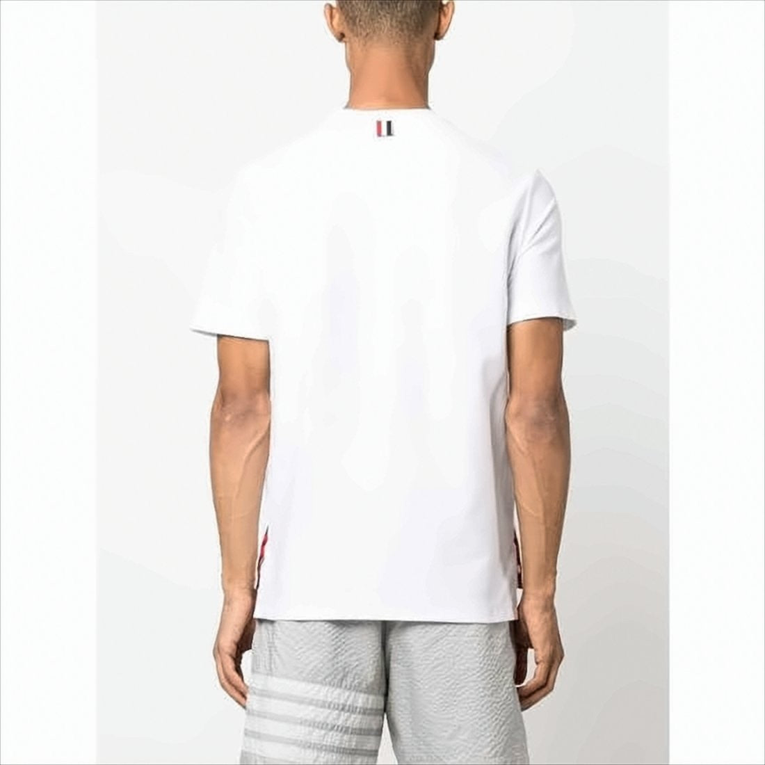 Thom Browne Short-Sleeved T-Shirt With Minimalist Stripe Detail