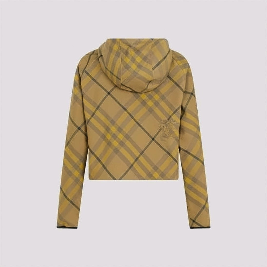 Burberry Cropped Hooded Jacket With Classic Check Pattern