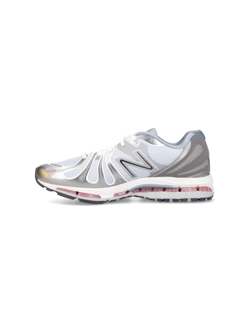 New Balance White Mesh Synthetic Performance Sneakers
