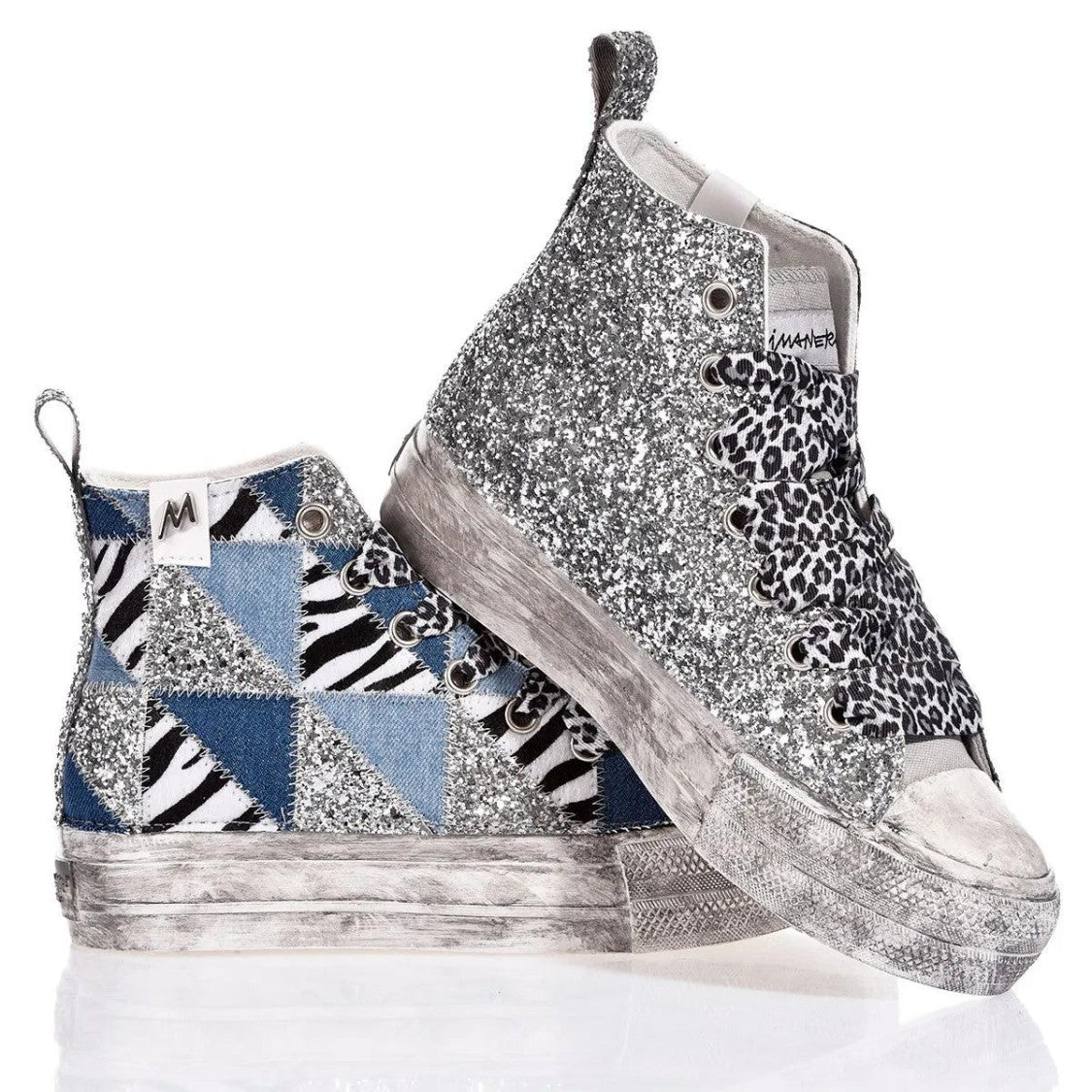 Mimanera Airlines Platform Denim Patch Sneakers