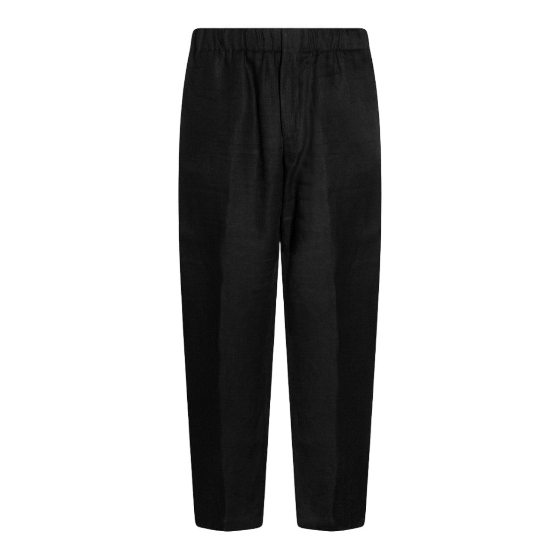 Lardini Straight Leg Trousers With Textured Fabric And Elastic Waistband