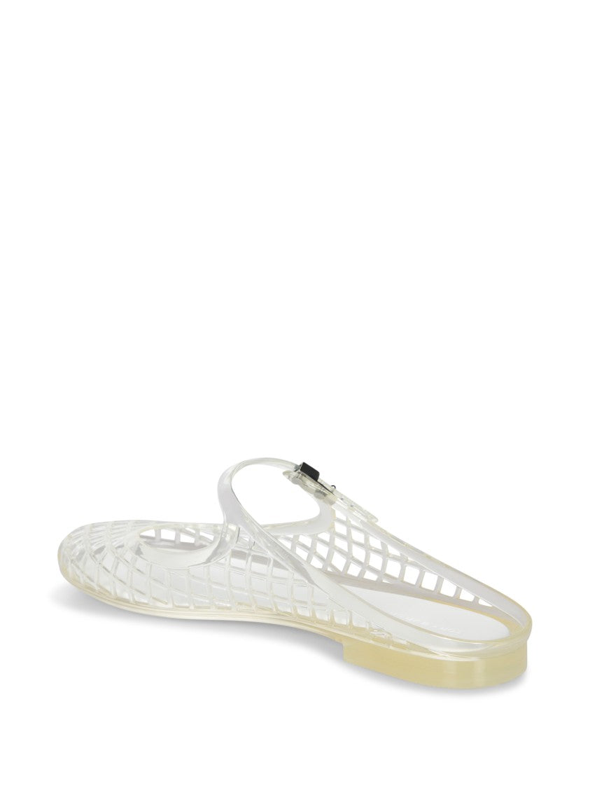 Tory Burch Metallic Sandals With Mesh Design