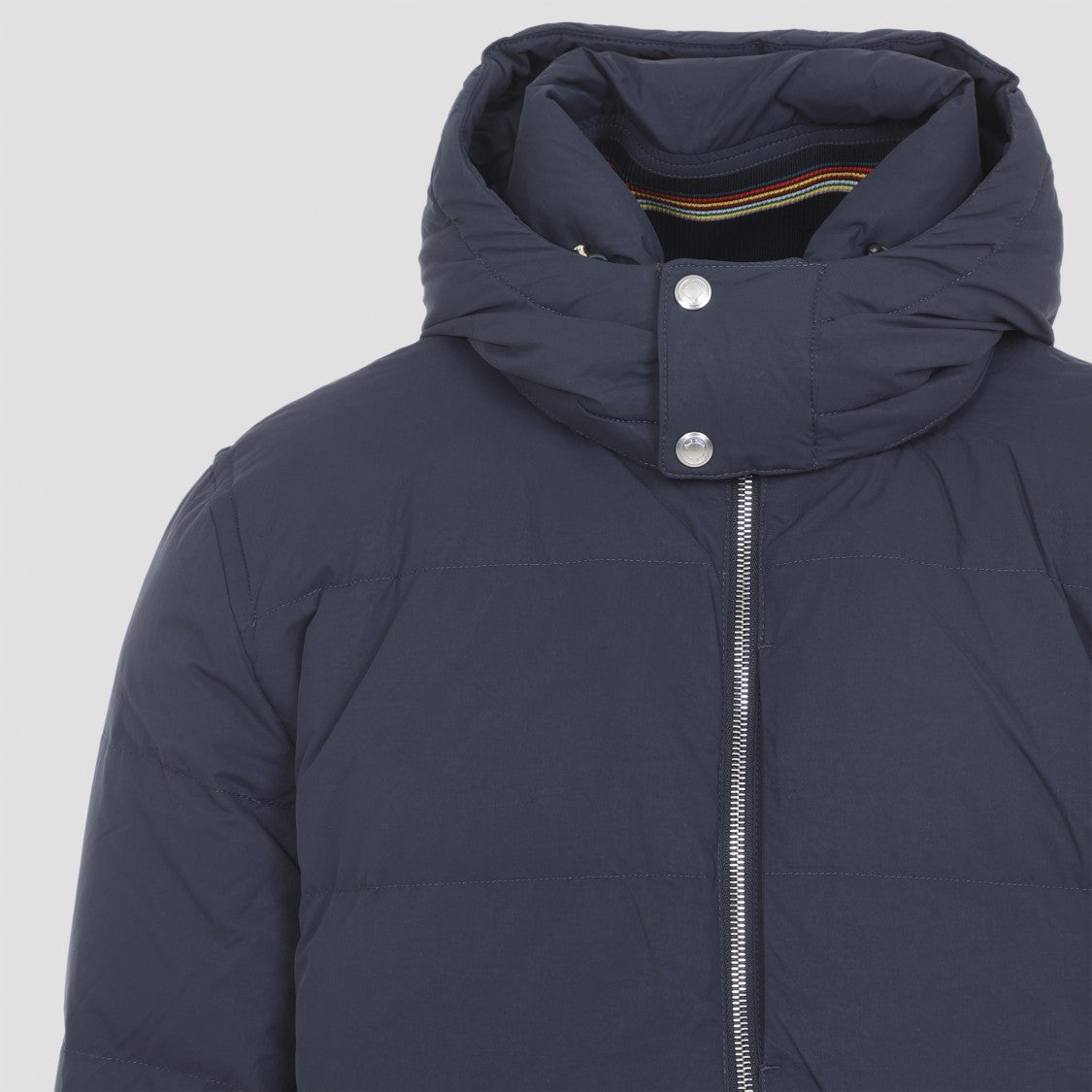 Paul Smith Hooded Navy Blue Polyamide Jacket