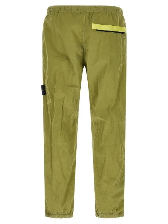 Stone Island Straight Pants With Elastic Waistband And Functional Details