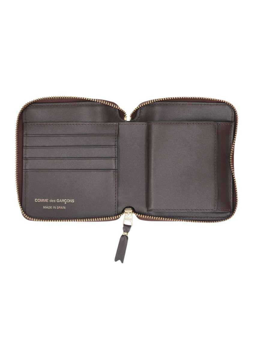 Comme Des Garçons Brown Leather Logo Wallet