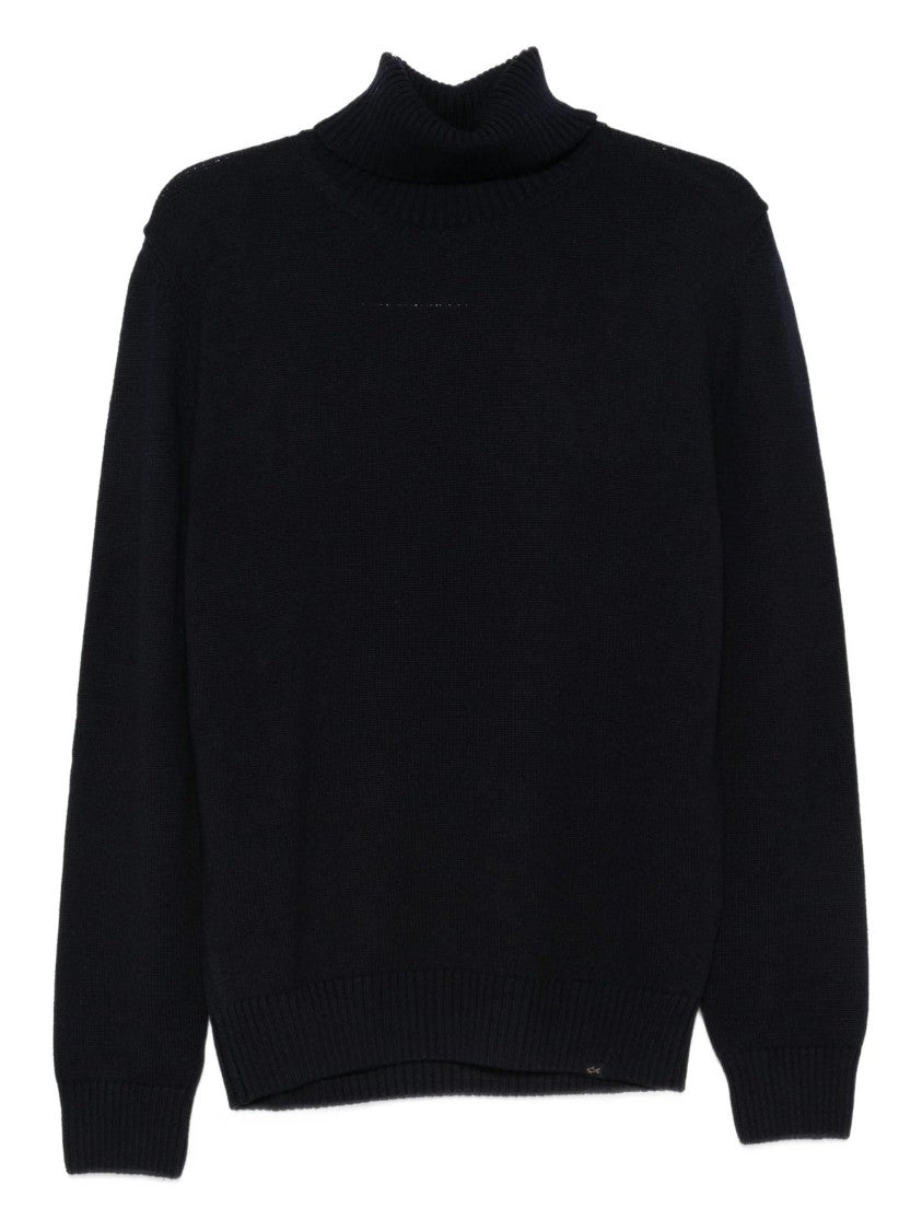 Paul & Shark Ribbed Turtleneck Wool Sweater