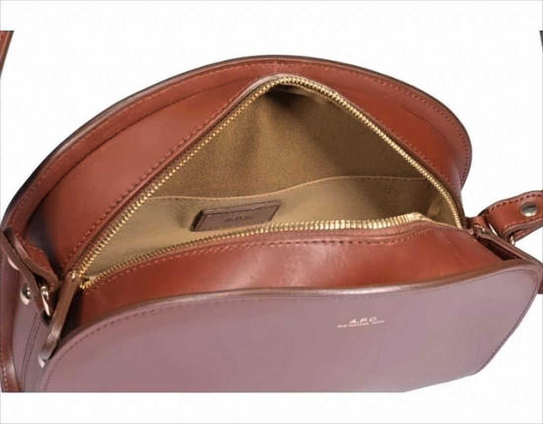 A.P.C. Smooth Leather Half-Moon Small Shoulder Bag