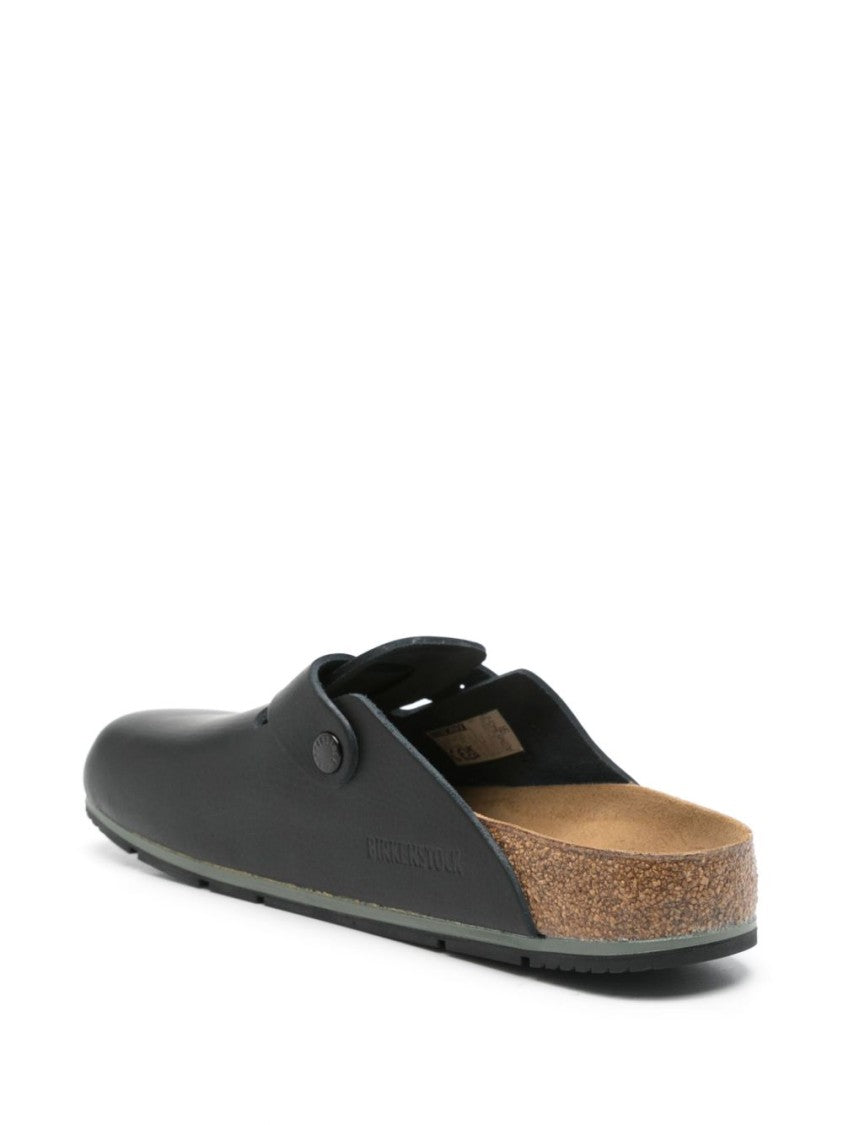 Birkenstock Closed-Toe Black Leather Sandals With Adjustable Strap