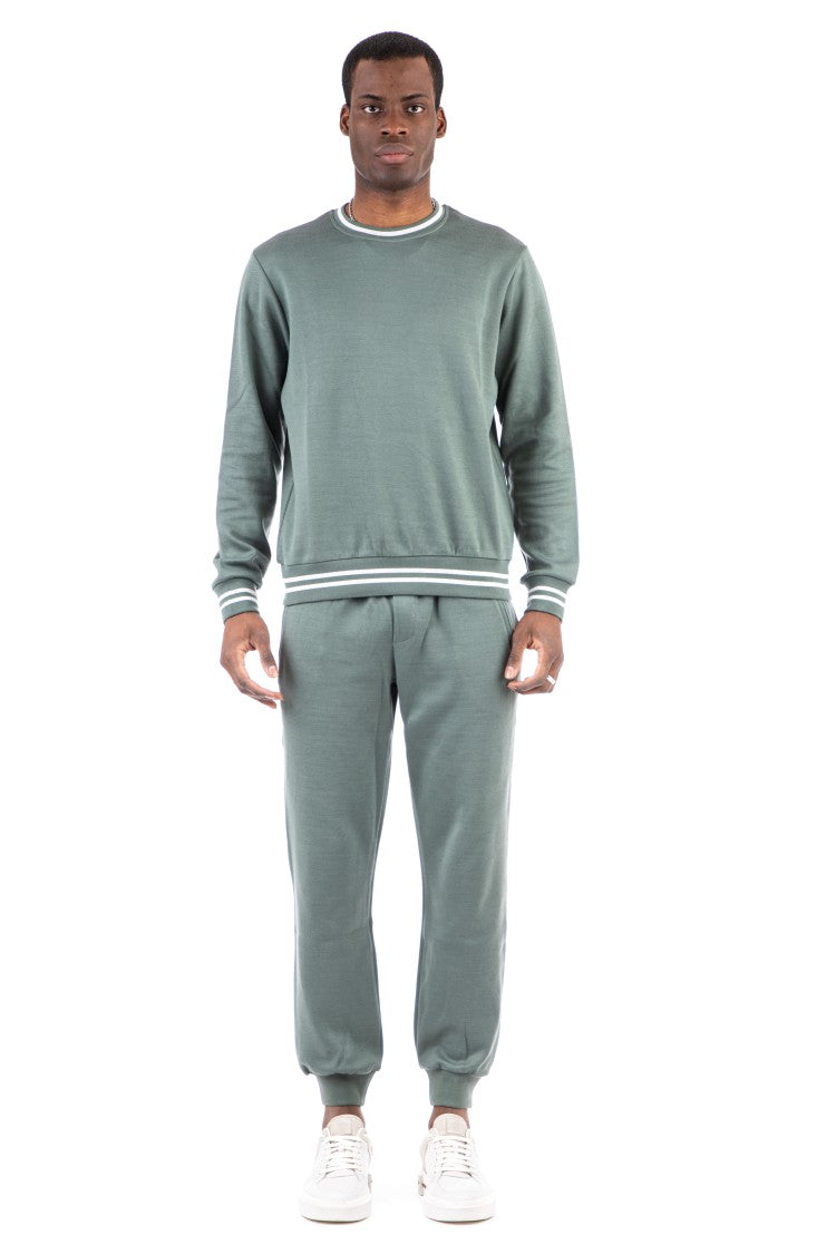 Eleventy Cotton Crewneck Sweatshirt With Trim
