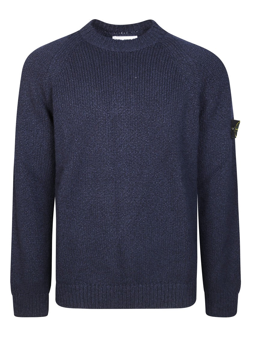 Stone Island Long-Sleeve Crew Neck Knit Top With Ribbed Texture