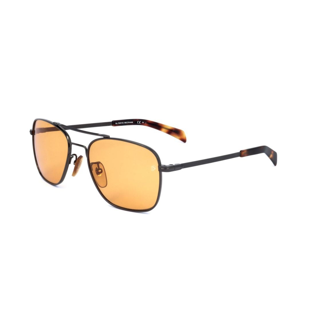 David Beckham Db 7019/S Square Amber-Tinted Sunglasses