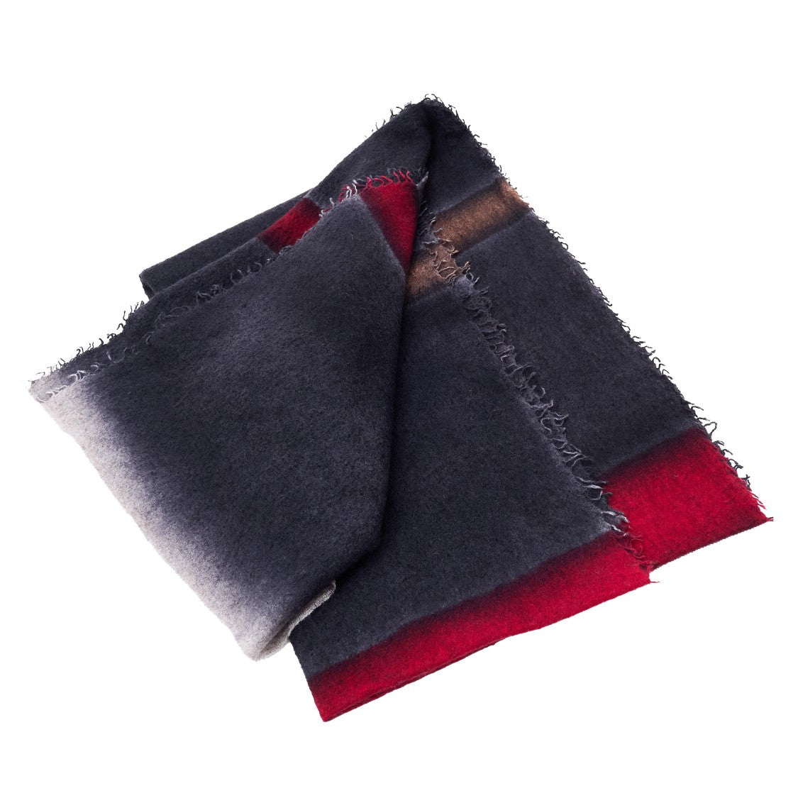Faliero Sarti Eros Fringed Striped Cashmere-Silk Scarf