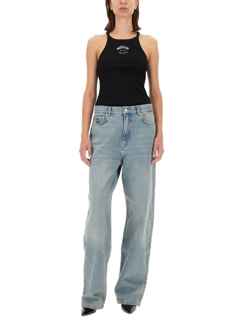 Moschino Relaxed Wide-Leg Denim Pants