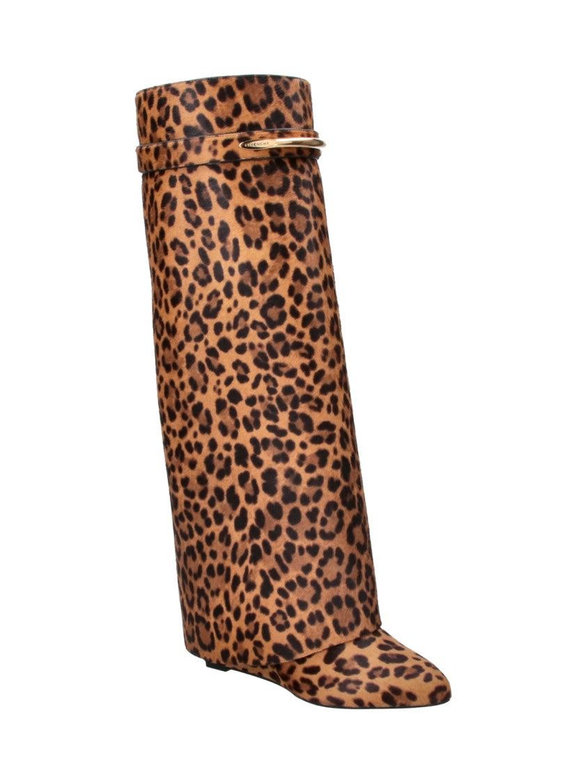 Givenchy Multicolor Shark Pinch Animal Print Calf Leather Boots