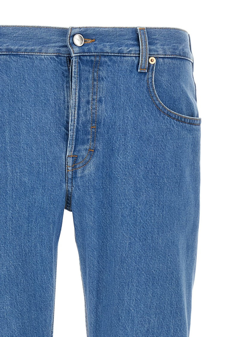 Gucci Straight-Leg Denim Jeans With Maxi Turn-Up