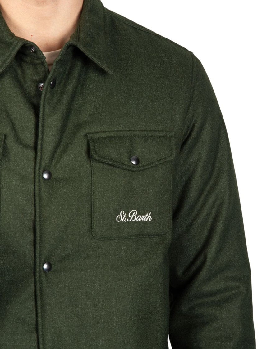Mc2 Saint Barth Dark Green Button-Up Jacket