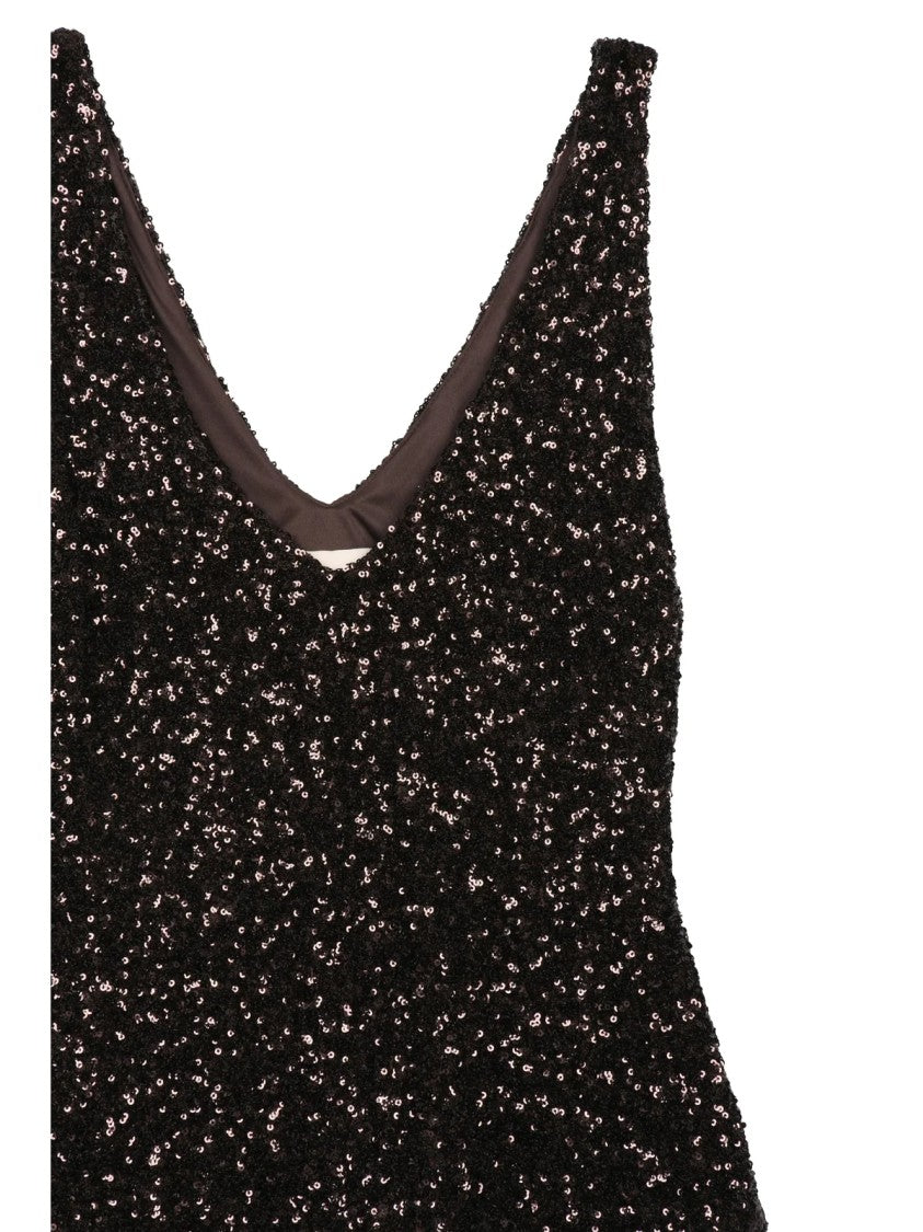 Aniye By Brown Shimmering Sequin Sleeveless Top
