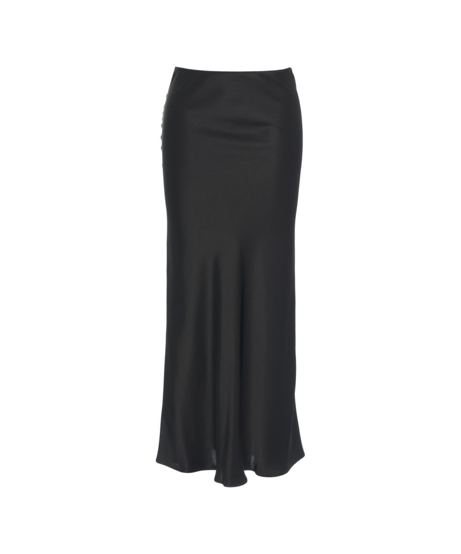 Pinko Fluid Silhouette Black Maxi Skirt