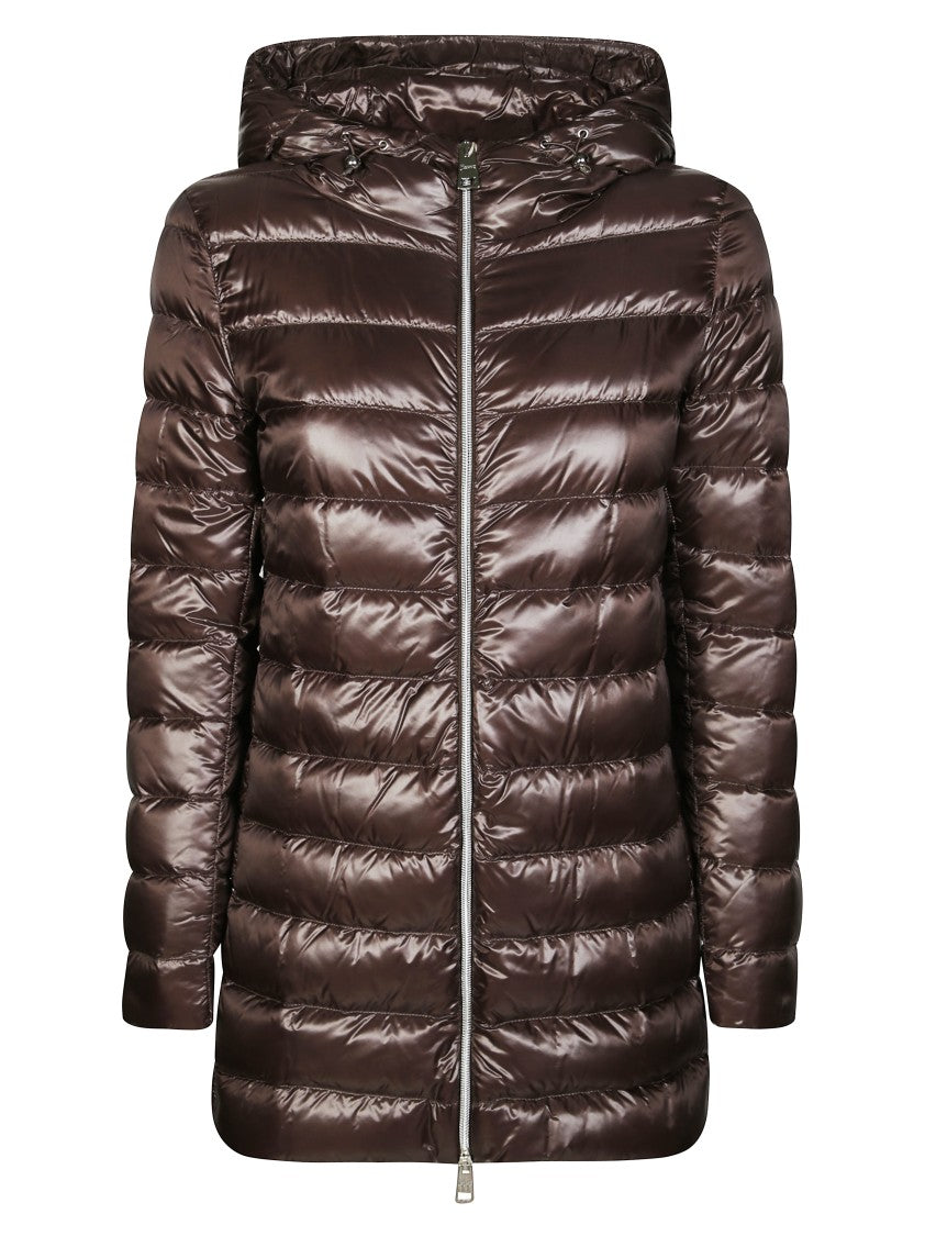 Herno A-Shape Brown Ultralight Down Coat With Hood